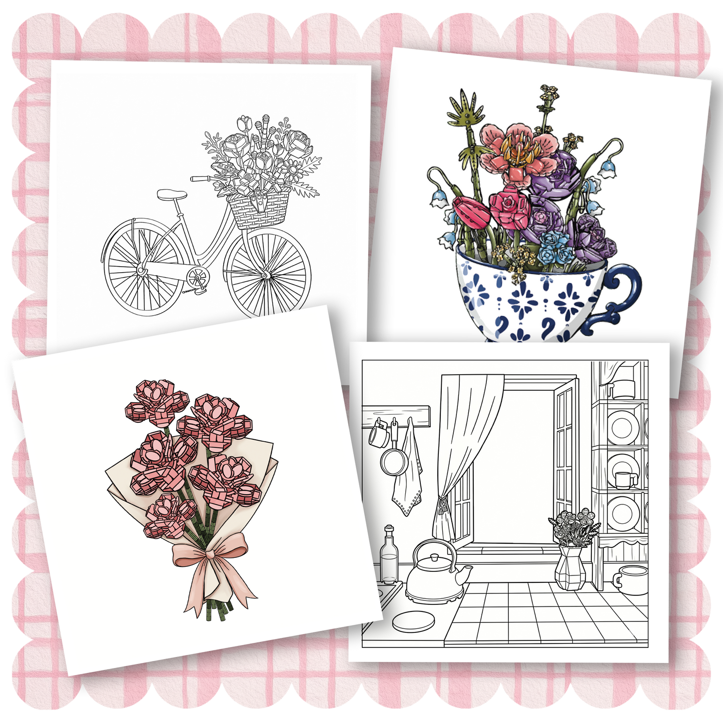 Cottage Garden Days Blooming Bricks Colouring Book