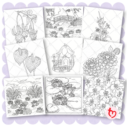 Digital Whimsical Days Blooming Bricks Colouring Book