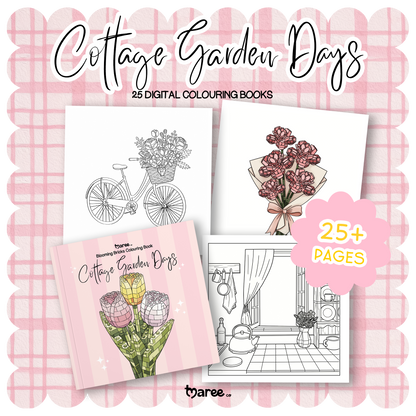 Digital Cottage Garden Days Blooming Bricks Colouring Book