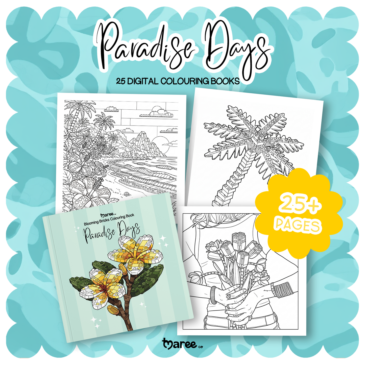 Digital Paradise Days Blooming Bricks Colouring Book